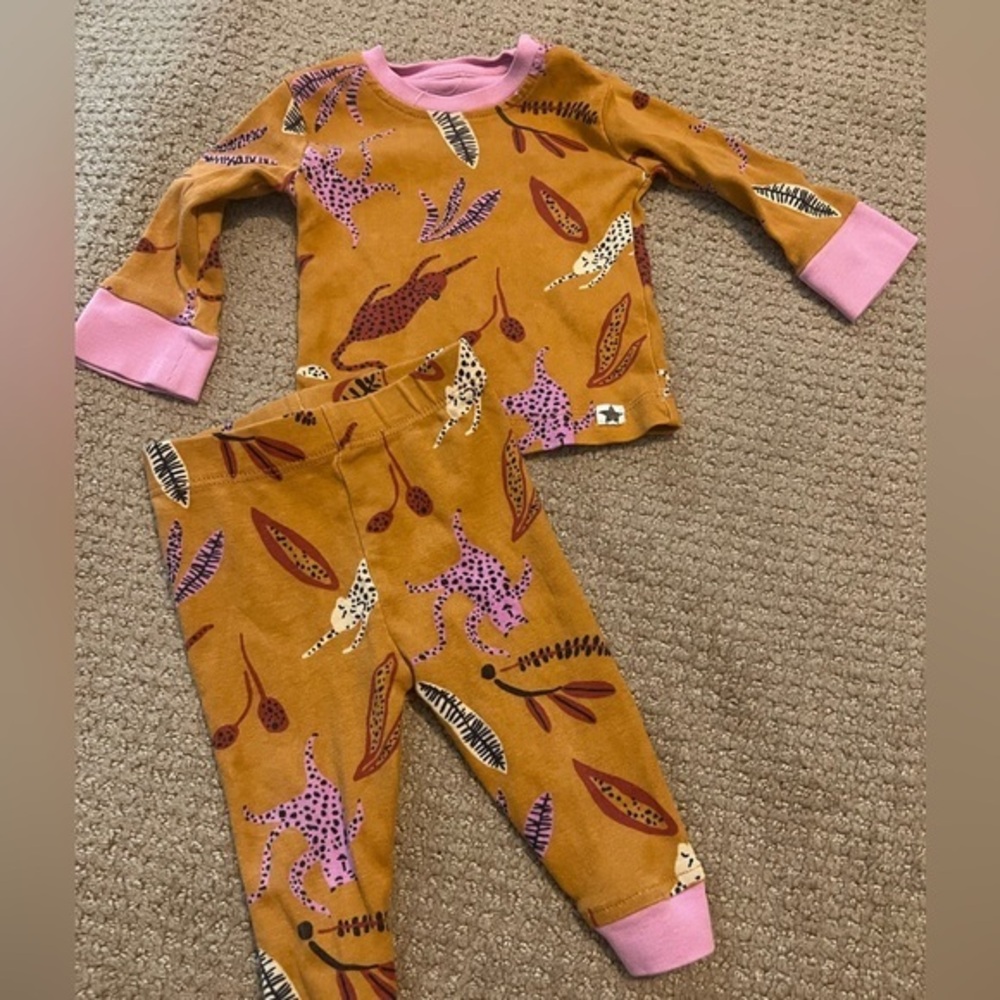 ADORABLE Jammie doodles baby girl pjs size 0-6 months 100%organic‎